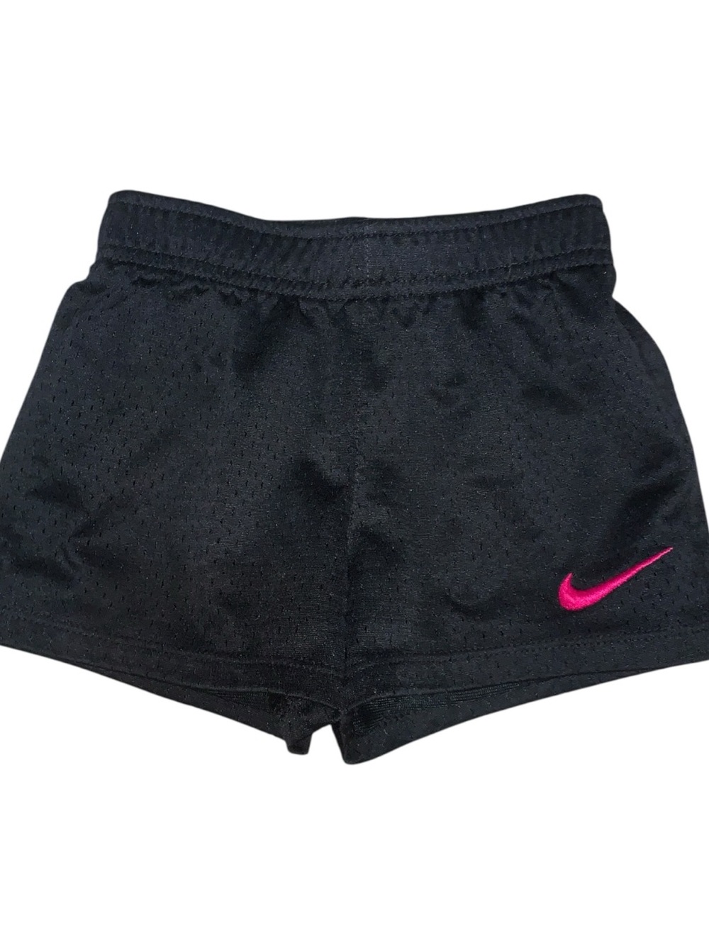 Nike Black Mesh Shorts with Hot Pink Swoosh Girls 3T